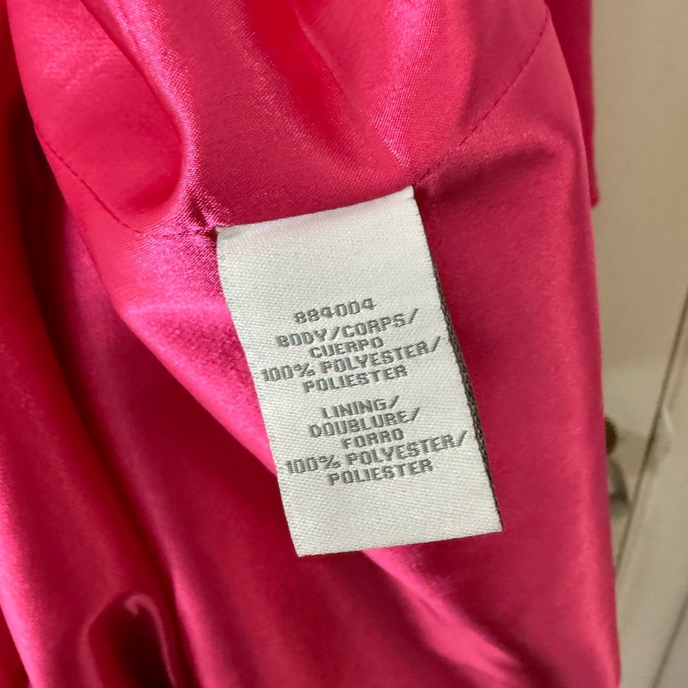 Theia twist knot front, hot pink, cape sleeve maxi gown, 10 - Picture 13 of 13